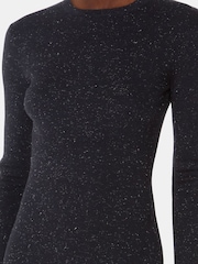 Whistles Black Annie Sparkle Short Knit Dress - Image 4 of 5