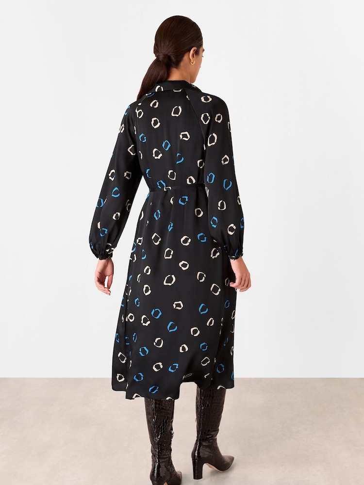 Whistles Scattered Hoops Pleated Black Dress - Image 3 of 6