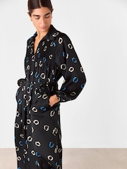 Whistles Scattered Hoops Pleated Black Dress - Image 4 of 6