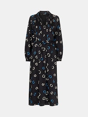 Whistles Scattered Hoops Pleated Black Dress - Image 6 of 6
