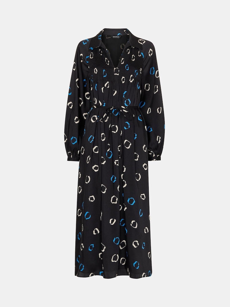 Whistles Scattered Hoops Pleated Black Dress - Image 6 of 6