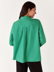 Whistles Green Boxy 100% Cotton Shirt - Image 2 of 5