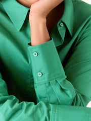 Whistles Green Boxy 100% Cotton Shirt - Image 4 of 5