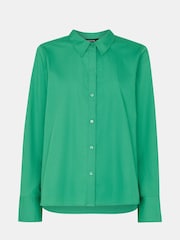 Whistles Green Boxy 100% Cotton Shirt - Image 5 of 5
