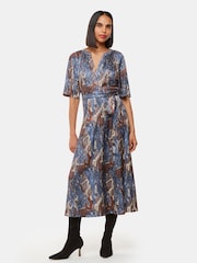 Whistles Blue Marlow Dashed Spot Print Dress - Image 1 of 5