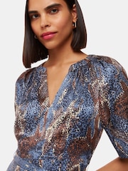 Whistles Blue Marlow Dashed Spot Print Dress - Image 3 of 5