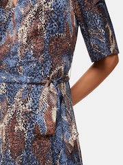 Whistles Blue Marlow Dashed Spot Print Dress - Image 4 of 5