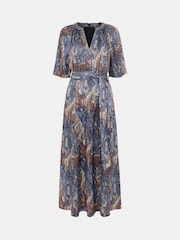 Whistles Blue Marlow Dashed Spot Print Dress - Image 5 of 5