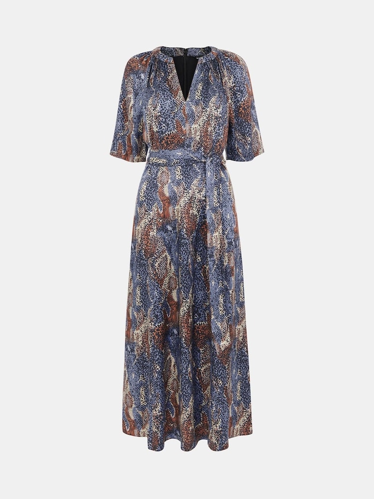 Whistles Blue Marlow Dashed Spot Print Dress - Image 5 of 5