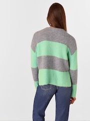 Whistles Green Alpaca Mix Stripe Jumper - Image 2 of 5