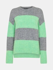 Whistles Green Alpaca Mix Stripe Jumper - Image 5 of 5