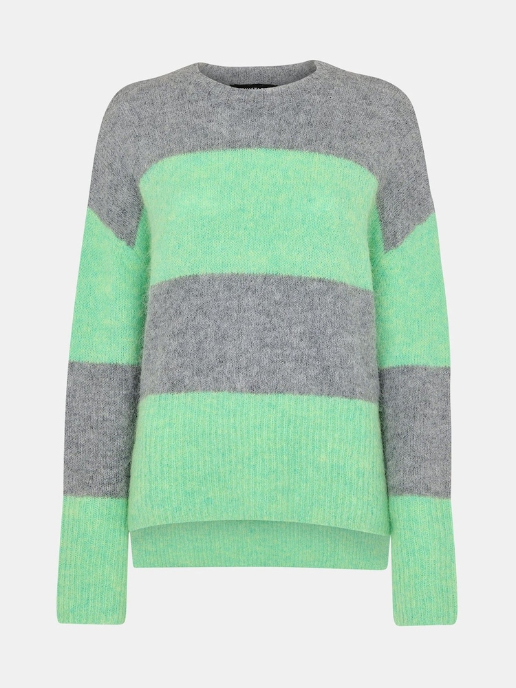 Whistles Green Alpaca Mix Stripe Jumper - Image 5 of 5