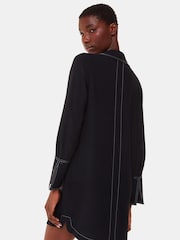Whistles Topstitch Detail Shirt Black Dress - Image 3 of 5