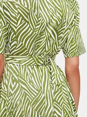 Whistles Green Linear Leaf Midi Dress - Image 4 of 5