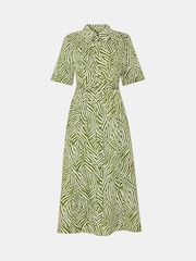 Whistles Green Linear Leaf Midi Dress - Image 5 of 5