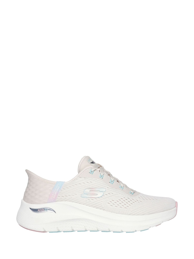 Skechers White/Cream Arch Fit 2.0 Easy Chic Trainers - Image 1 of 5