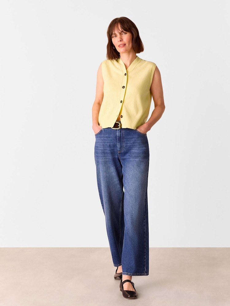 Whistles Yellow Whistles Yellow Wool V-Neck Button Front Cardigan - Image 1 of 6 Whistles Yellow Whistles Yellow Wool V-Neck Button Front Cardigan - Image 1 of 6