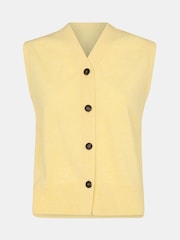 Whistles Yellow Whistles Yellow Wool V-Neck Button Front Cardigan - Image 3 of 6
