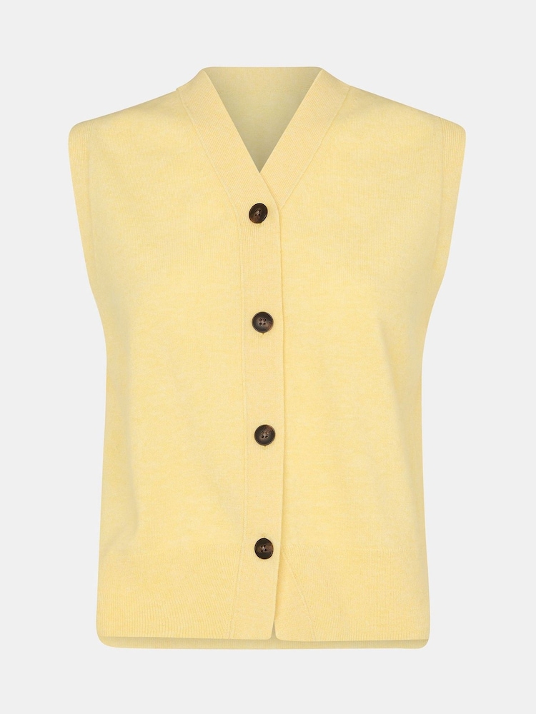 Whistles Yellow Whistles Yellow Wool V-Neck Button Front Cardigan - Image 2 of 6