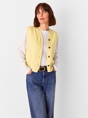 Whistles Yellow Whistles Yellow Wool V-Neck Button Front Cardigan - Image 4 of 6