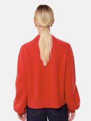 Whistles Red Zip Front Bomber Knit Jumper - Image 2 of 5