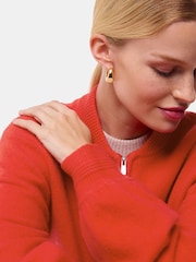 Whistles Red Zip Front Bomber Knit Jumper - Image 4 of 5