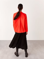 Whistles Red Boxy 100% Cotton Shirt - Image 2 of 5