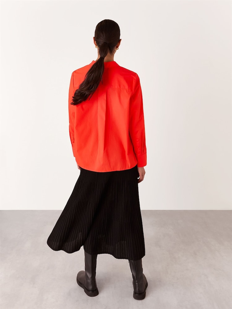 Whistles Red Boxy 100% Cotton Shirt - Image 2 of 5