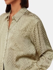 Whistles Green Jacquard Zig Zag Print Shirt - Image 4 of 5