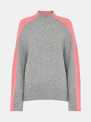 Whistles Pink Colour Block Wool Mix Knit Jumper - Image 5 of 5