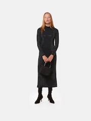 Whistles Schwarzes Midikleid aus Jersey mit Strassdetails - Bild 2 von 6