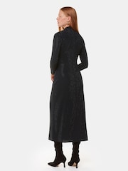 Whistles Schwarzes Midikleid aus Jersey mit Strassdetails - Bild 3 von 6