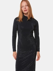 Whistles Schwarzes Midikleid aus Jersey mit Strassdetails - Bild 4 von 6