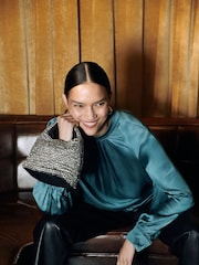 Whistles Blue Lea Satin Blouse - Image 1 of 6