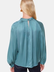 Whistles Blue Lea Satin Blouse - Image 3 of 6