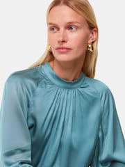 Whistles Blue Lea Satin Blouse - Image 4 of 6