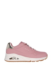 Skechers Light Pink Womens Standard Fit Uno Trainers - Image 1 of 5