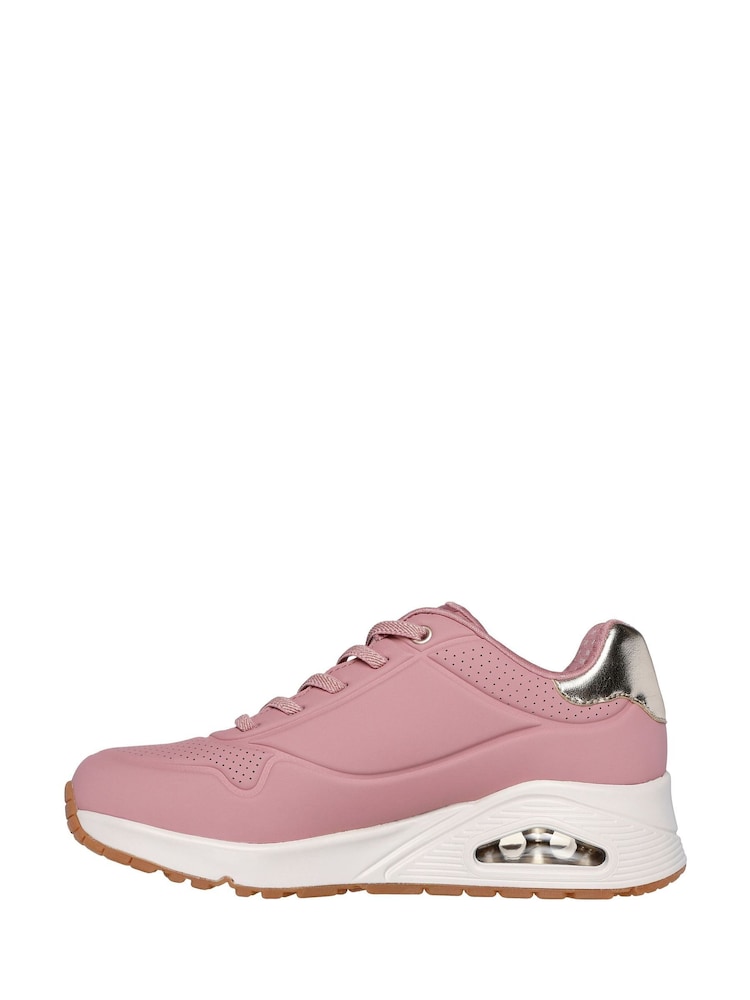 Skechers Light Pink Womens Standard Fit Uno Trainers - Image 2 of 5