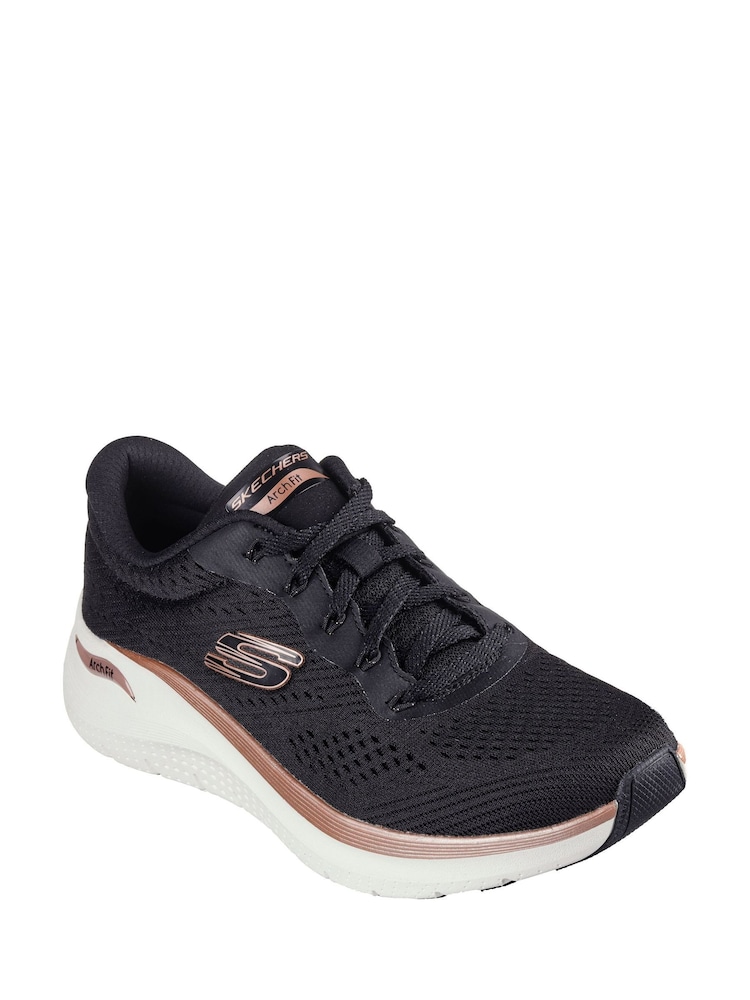 Skechers Black Arch Fit 2.0 Glow The Distance Trainers - Image 2 of 3