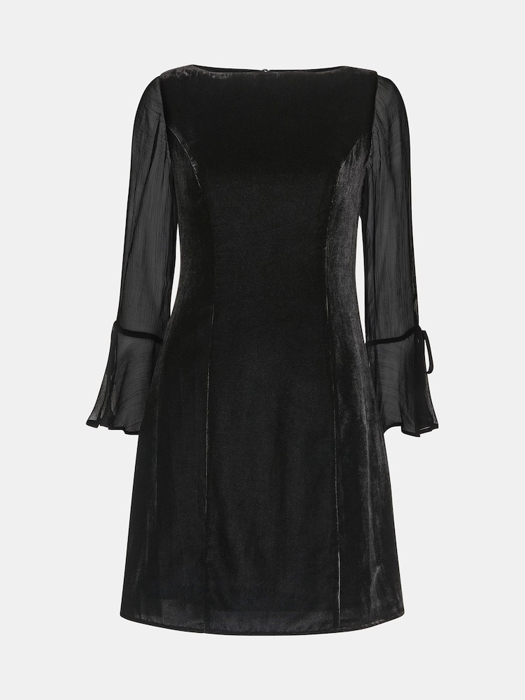 Whistles Black Myla Velvet Mini Dress - Image 6 of 6 Whistles Black Myla Velvet Mini Dress - Image 6 of 6