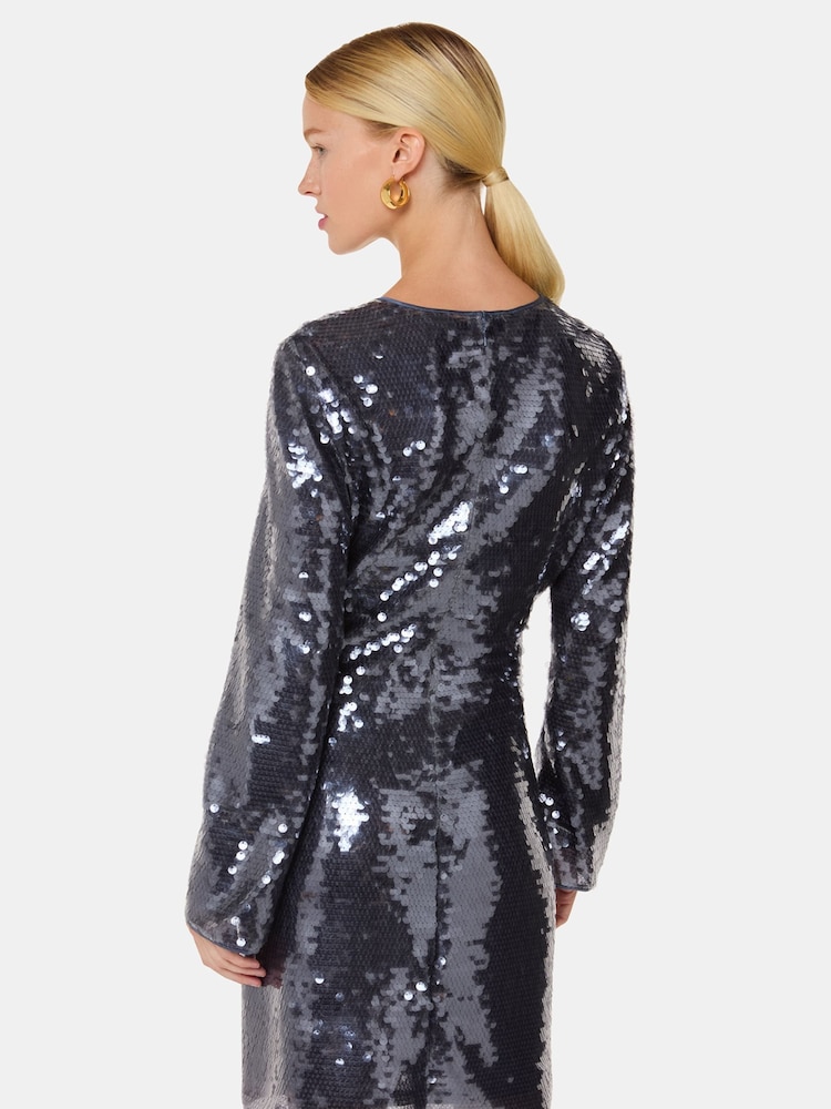 Whistles Metallic Metallic Sequin Mini Dress - Image 2 of 6