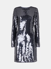 Whistles Metallic Metallic Sequin Mini Dress - Image 5 of 6