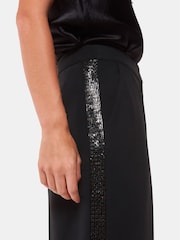 Whistles Quinn Sequin Stripe Black Trousers - Image 4 of 5