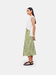 Whistles Green Linear Leaf Wrap Midi Skirt - Image 1 of 4