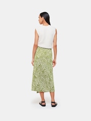 Whistles Green Linear Leaf Wrap Midi Skirt - Image 2 of 4