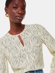 Whistles White Shibori Stripe Detail Blouse - Image 1 of 5