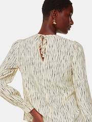 Whistles White Shibori Stripe Detail Blouse - Image 2 of 5
