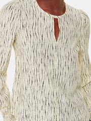 Whistles White Shibori Stripe Detail Blouse - Image 3 of 5