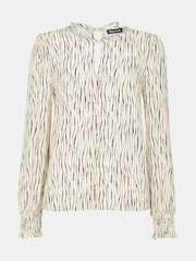 Whistles White Shibori Stripe Detail Blouse - Image 5 of 5