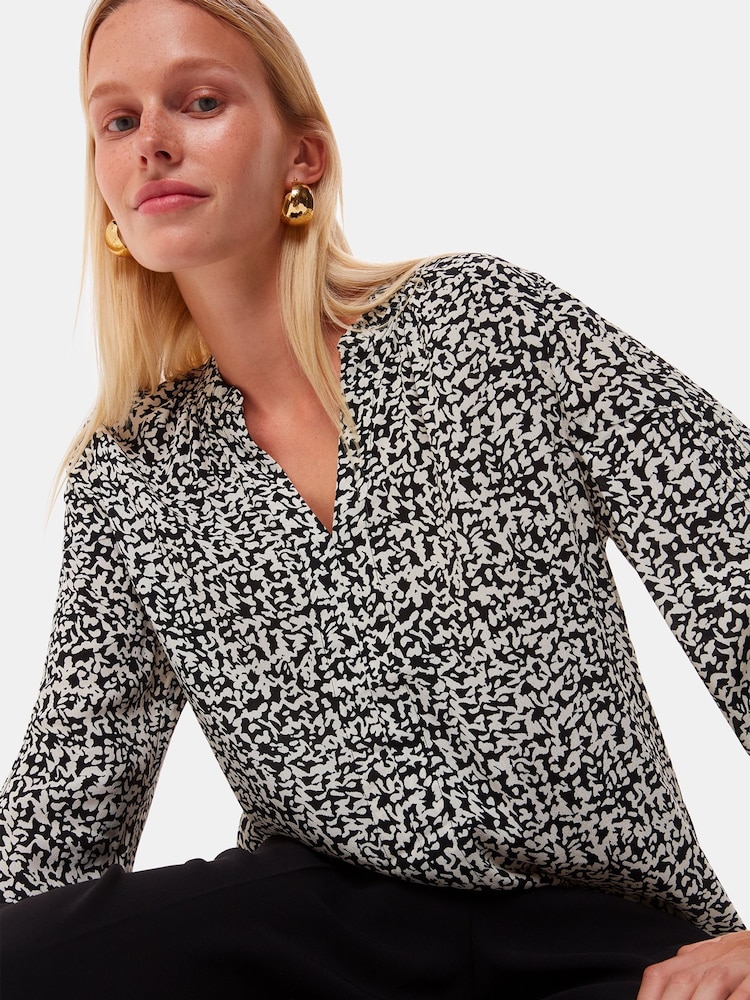 Whistles Black Scribble Print Blouse - Image 1 of 5 Whistles Black Scribble Print Blouse - Image 1 of 5